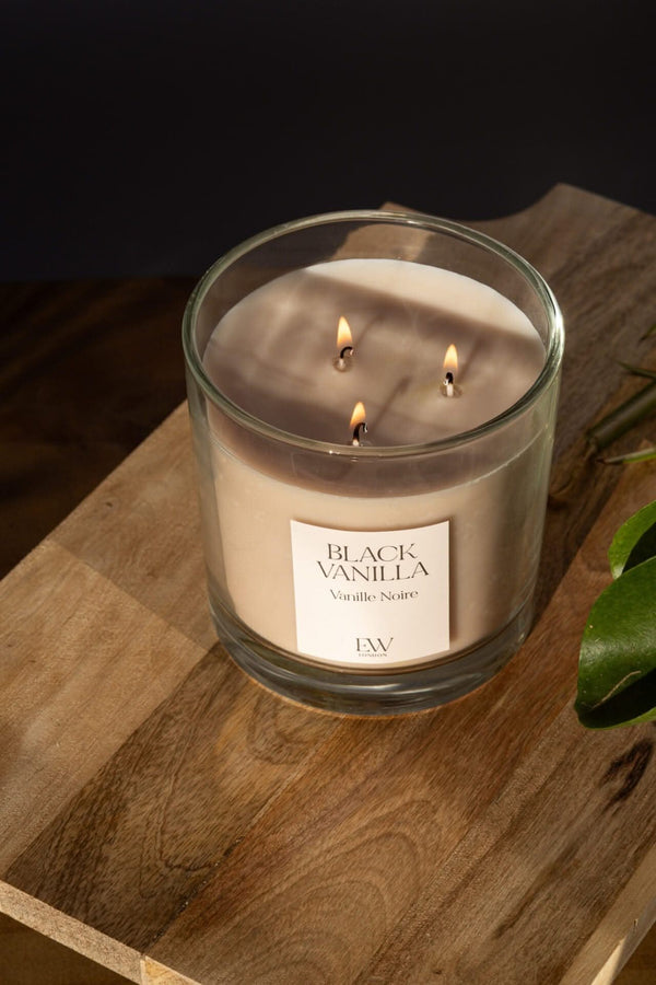 45 Hour 3 Wick Black Vanilla Candle