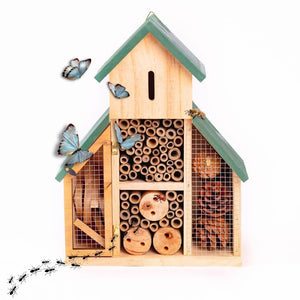 Wooden Insect Hotel - Large with Green Roof