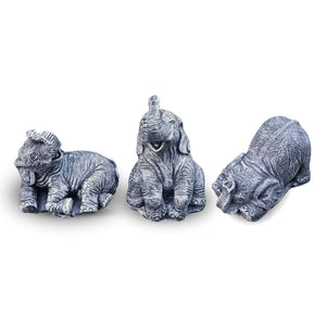 3pc Resin Elephant Set