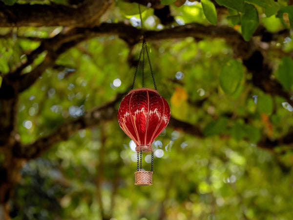 Cool Flame Balloon Fiesta Realistic Solar Powered Hanging Lantern