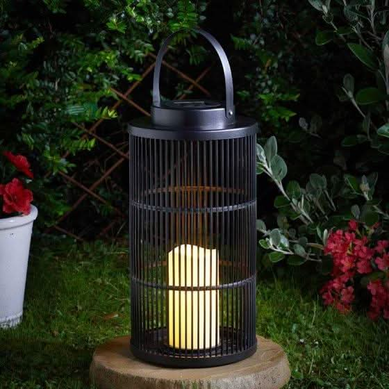 2x Urbane Solar Lantern Large - Black