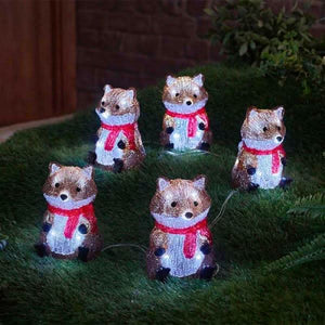 LED Inlit Ice Foxes - 5 Pack