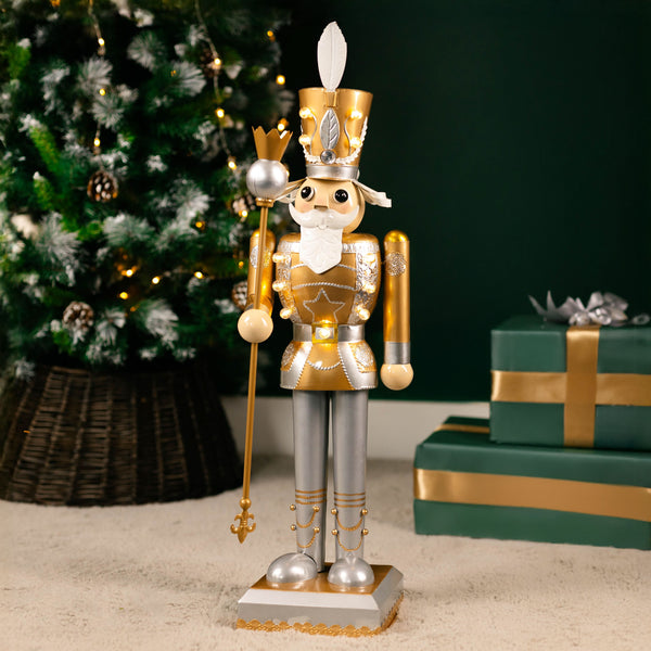 Large  Gold LED Christmas Nutcracker