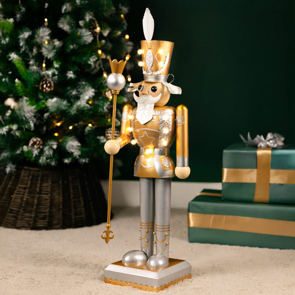 Large  Gold LED Christmas Nutcracker