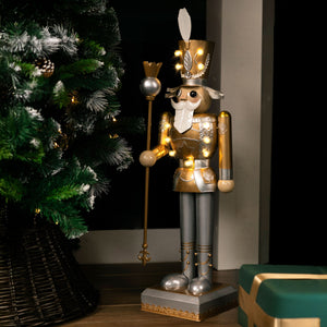 Large  Gold LED Christmas Nutcracker