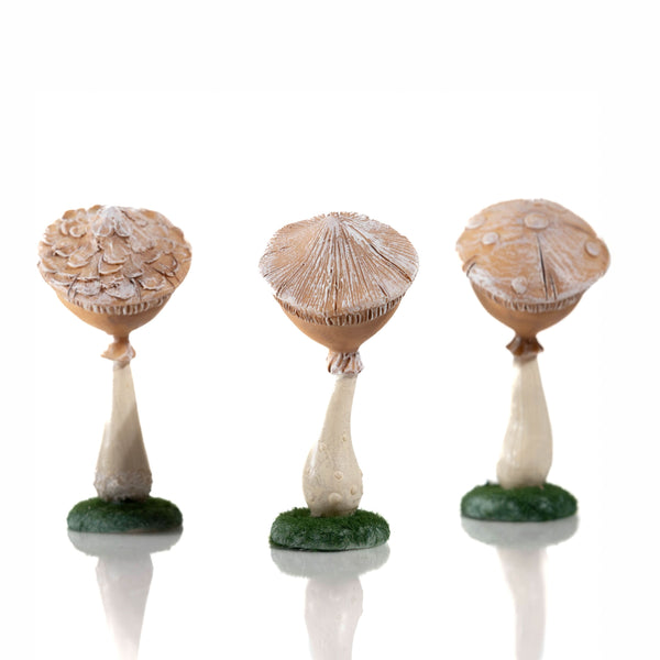 3pc Miniature Garden Mushrooms Ornaments Set