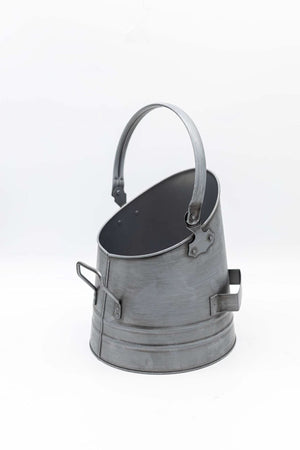 Fireside Coal Bucket & Match Canister - Silver