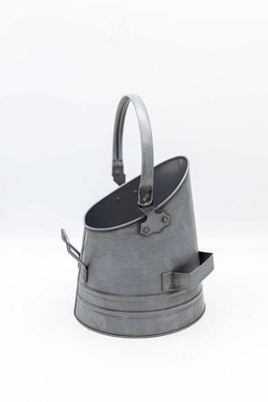 Fireside Coal Bucket & Match Canister - Silver