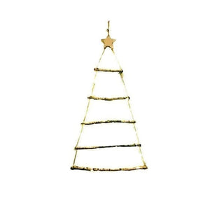 Christmas LED Wooden Wall Tree with Decorations 133cm