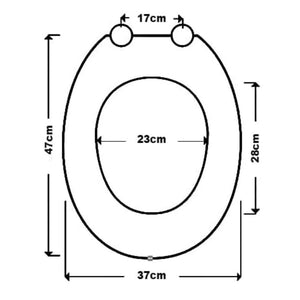 18" Standard Traditional Wooden MDF Toilet Seat - Grey