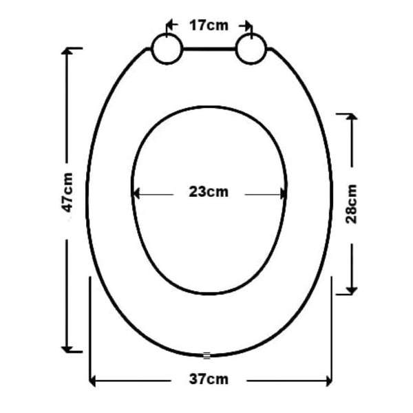 18" Standard Traditional Wooden MDF Toilet Seat - Grey