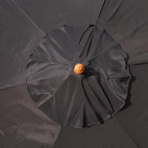 2.4m Black Wooden Garden Parasol