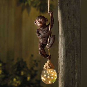 Solar LED Climbing Monkey Garden Ornament Large Rope