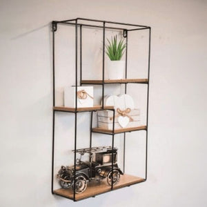 4 Tier Urban Retro Wall Mounted Floating Shelf - Rectangle