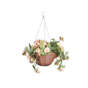 30cm Hanging Basket Garden Décor Floral & Foliage Hanging Chain - Begonia Blooms