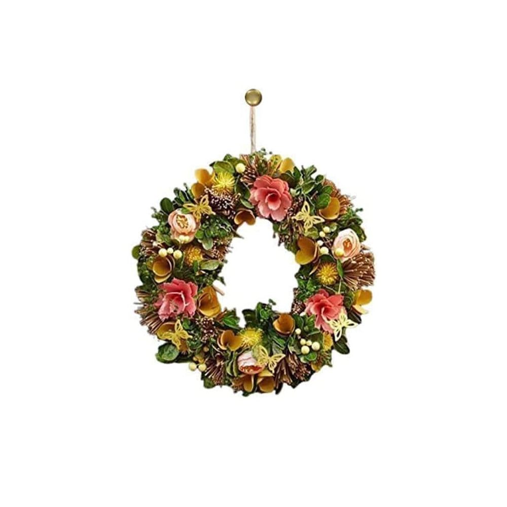 Decorative Artificial Foliage Flower Wreath – Summer Whirl