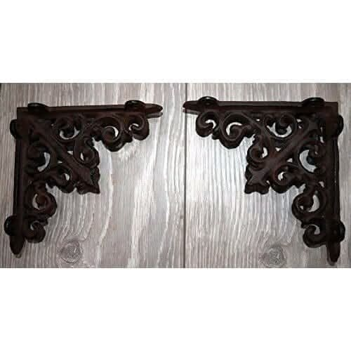 2x-Small-Victorian-Style-Cast-Iron-Wall-Shelf-Brackets