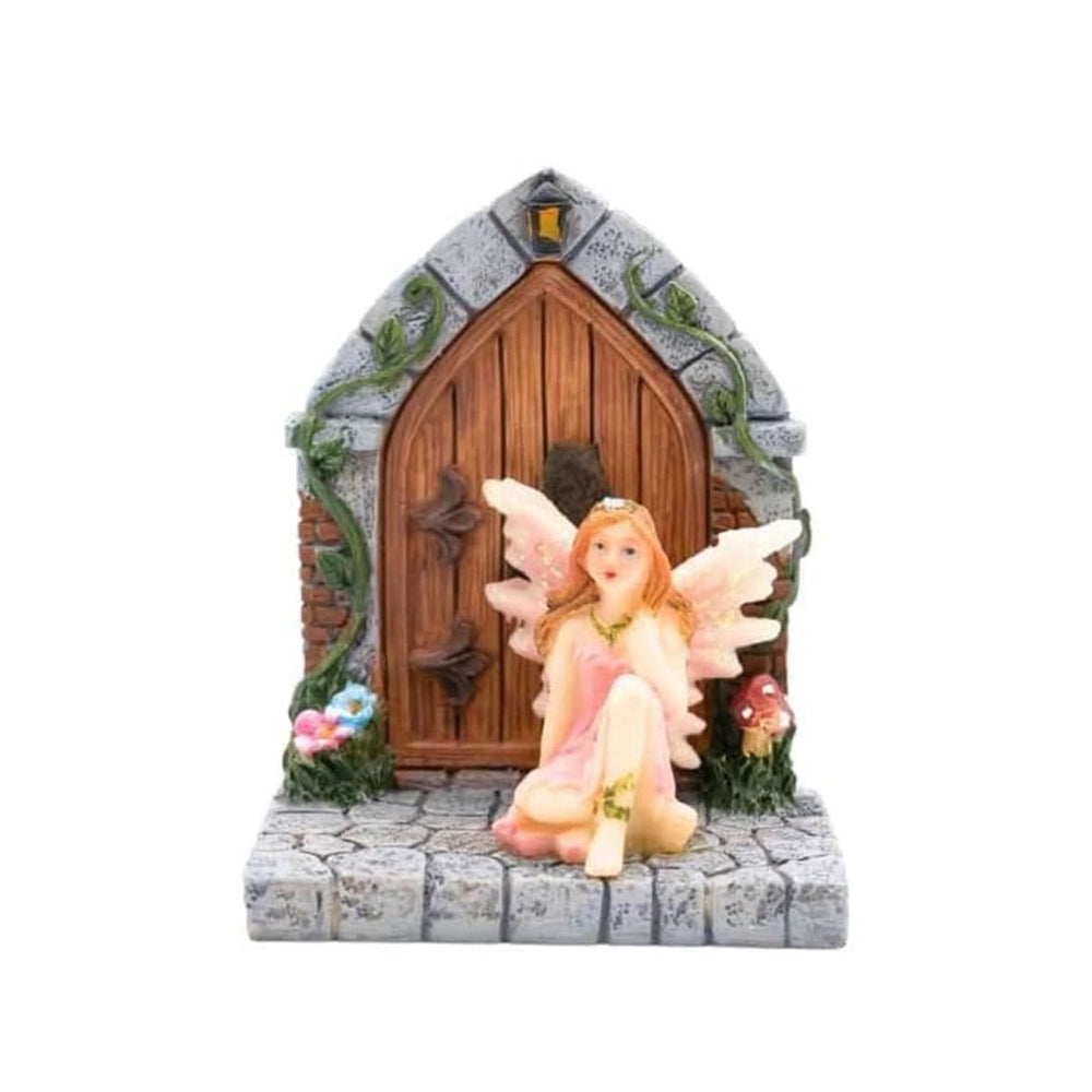 Enchanted Pink Fairy Door Garden Ornament