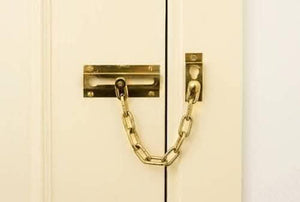 Novelty Heavy Security Chain Door Lock - Brass Finish