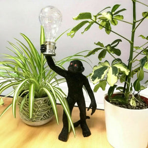 Solar LED Spider Monkey Statue - Jungle Lighting Novelty Primate Night Lamp