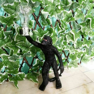 Solar LED Spider Monkey Statue - Jungle Lighting Novelty Primate Night Lamp