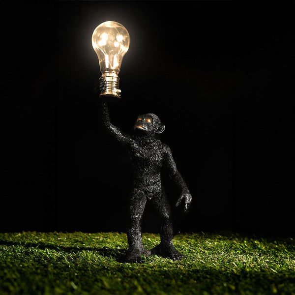 Solar LED Spider Monkey Statue - Jungle Lighting Novelty Primate Night Lamp