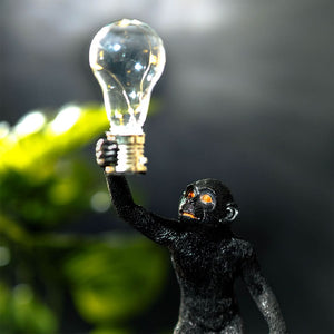 Solar LED Spider Monkey Statue - Jungle Lighting Novelty Primate Night Lamp