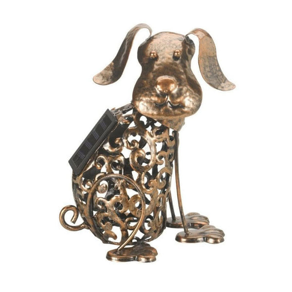 Solar Powered Metal Dog LED Silhouette Garden Ornament