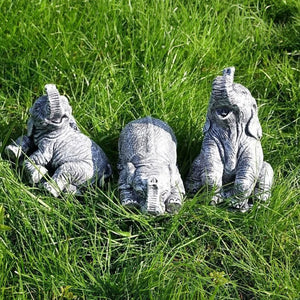 3pc Resin Elephant Set