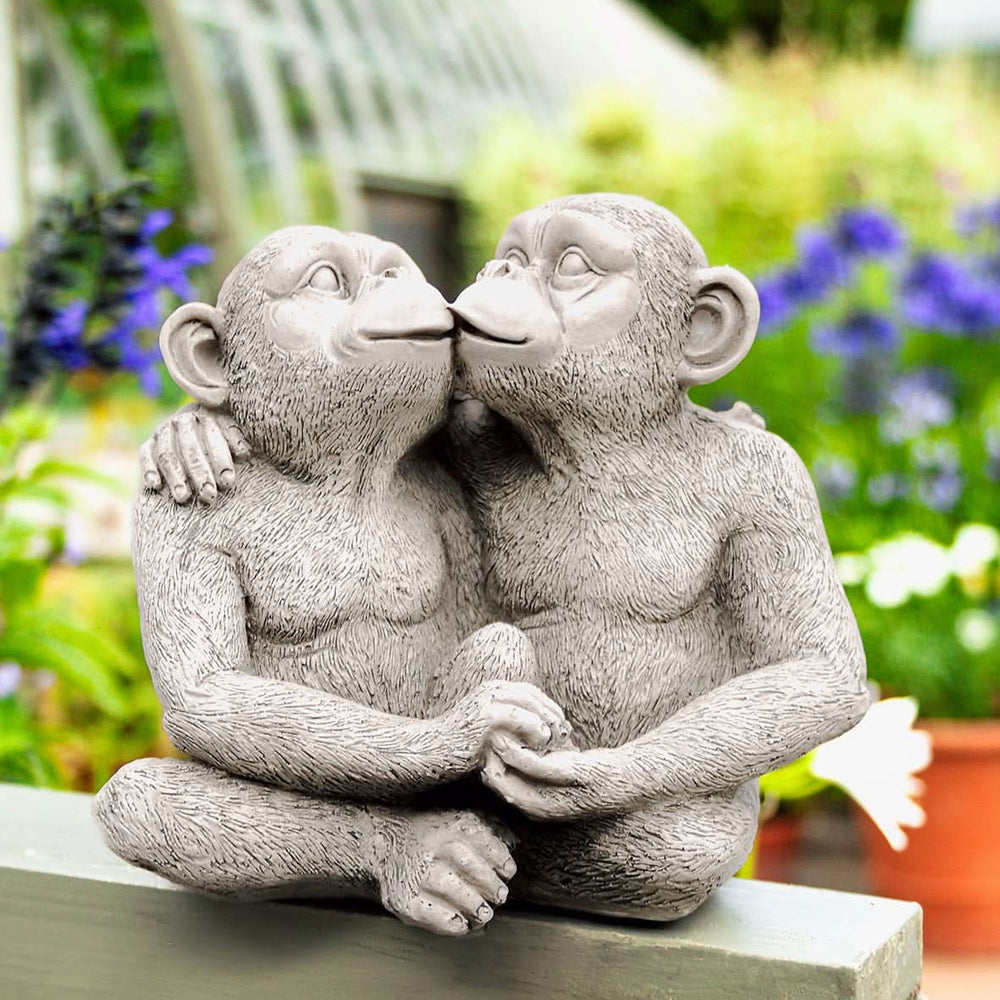 Kissing Monkeys Garden Ornament