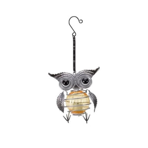 Hanging Owl Light Solar Powered Garden Ornament Tree Decor