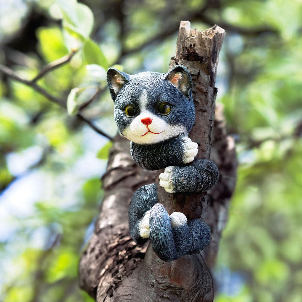 Novelty Resin Tree Hugging Hanging Resin Peeking Animal - Cat