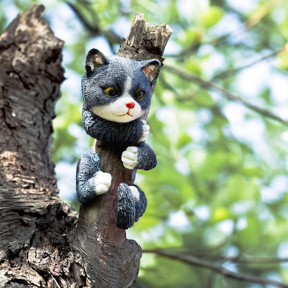 Novelty Resin Tree Hugging Hanging Resin Peeking Animal - Cat