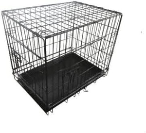 24" Double Door Dog Crate Foldable Pet Transportation