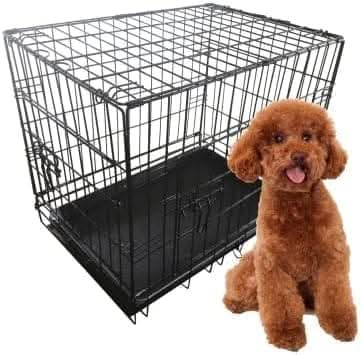 24" Double Door Dog Crate Foldable Pet Transportation