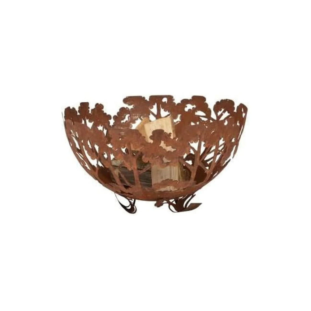 Cast Iron Fire Bowl Tree Laser Cut Rust Effect Fire Pit