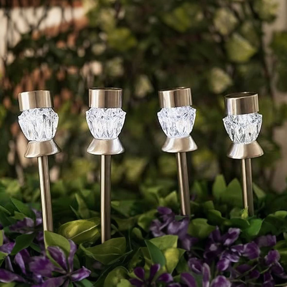 4x Solar Powered LED Stake Lights Diamond Shaped