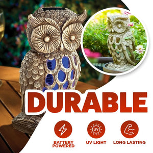 Battery-Powered Insect Zapping UV Light Owl Garden Ornament