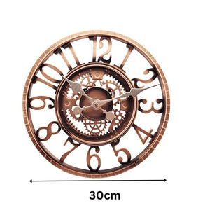 Large Outdoor Open Face Bronze Effect Garden Wall Clock