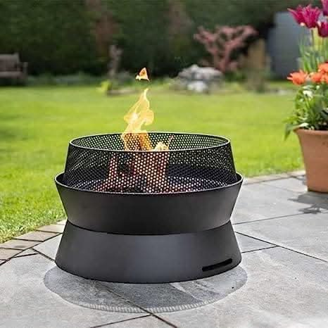 Modern Black Steel Round Vigor Fire Pit for Garden