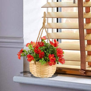 Red Hanging Flower Basket