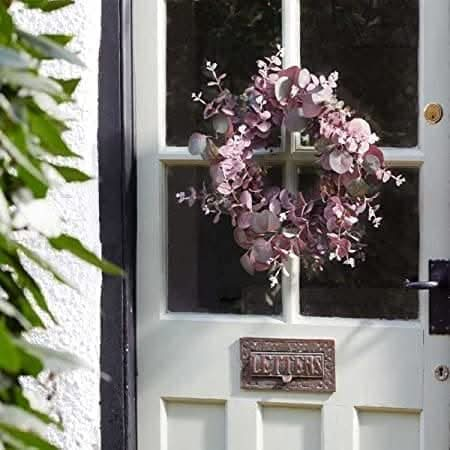 Decorative Artificial Foliage Flower Wreath – Violet