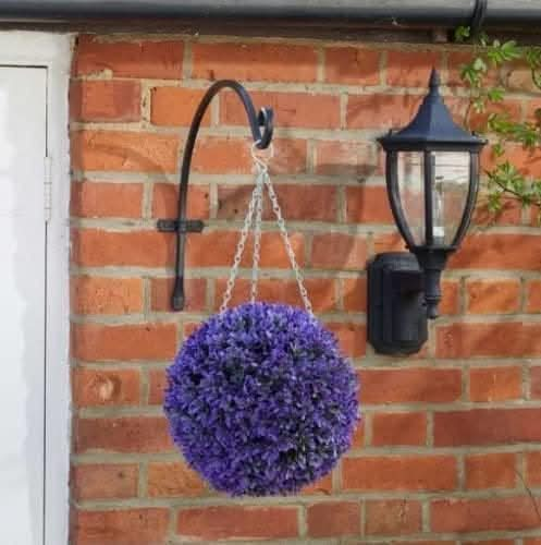 Vivid Violet Topiary Ball Artificial Garden Hanging Basket