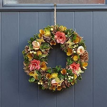 Decorative Artificial Foliage Flower Wreath – Summer Whirl