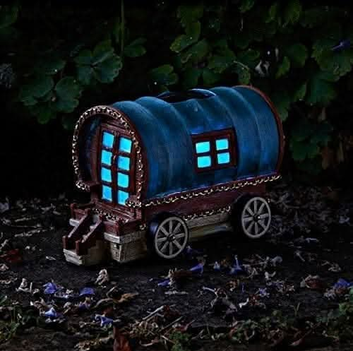 Decorative Solar Light Up LED Fairy Garden Ornament - Caravan