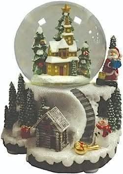 Christmas Village Winter Wonderland Color Changing Musical Snow Globe