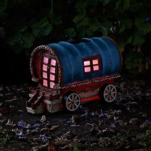 Decorative Solar Light Up LED Fairy Garden Ornament - Caravan