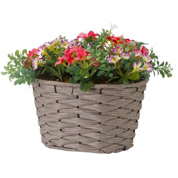 Grey Petal Panniers Plant Pots - Pack of 2