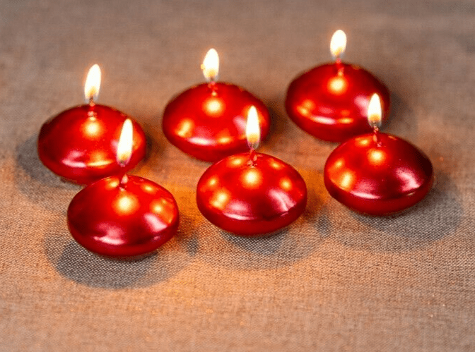 Set of 6 Red Floating Candles