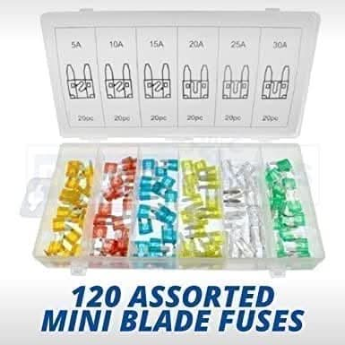 120 Pack Mini Auto Blade Fuses Assorted Car Van Bike Fuse Set 5 10 15 20 25 30 A